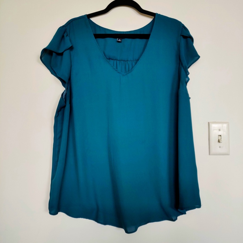 Teal Tailored Flow Shirt
